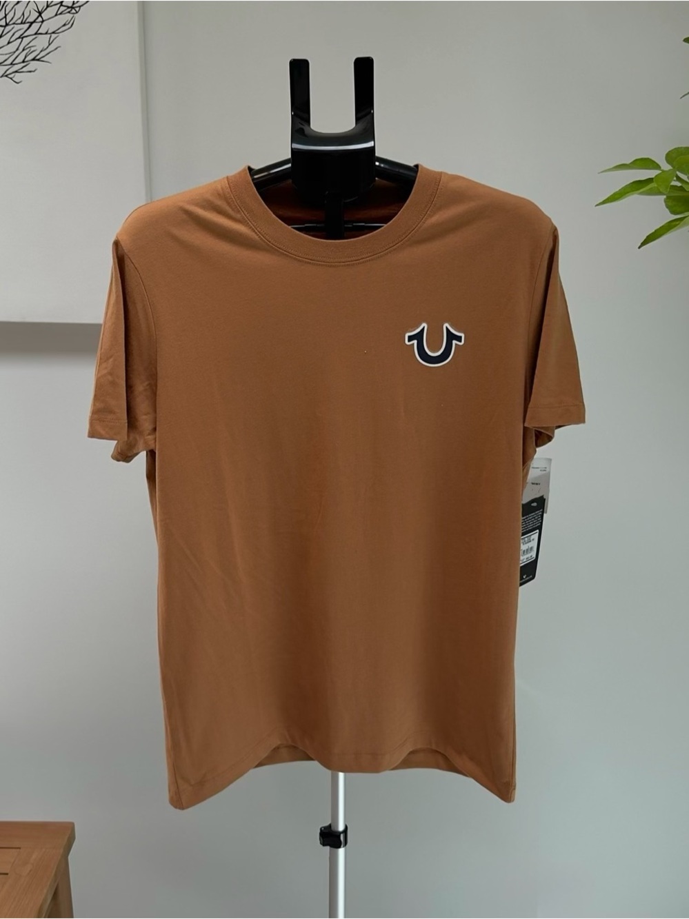True Religion Men's Rust Brown Horseshoe Crew Neck Tee